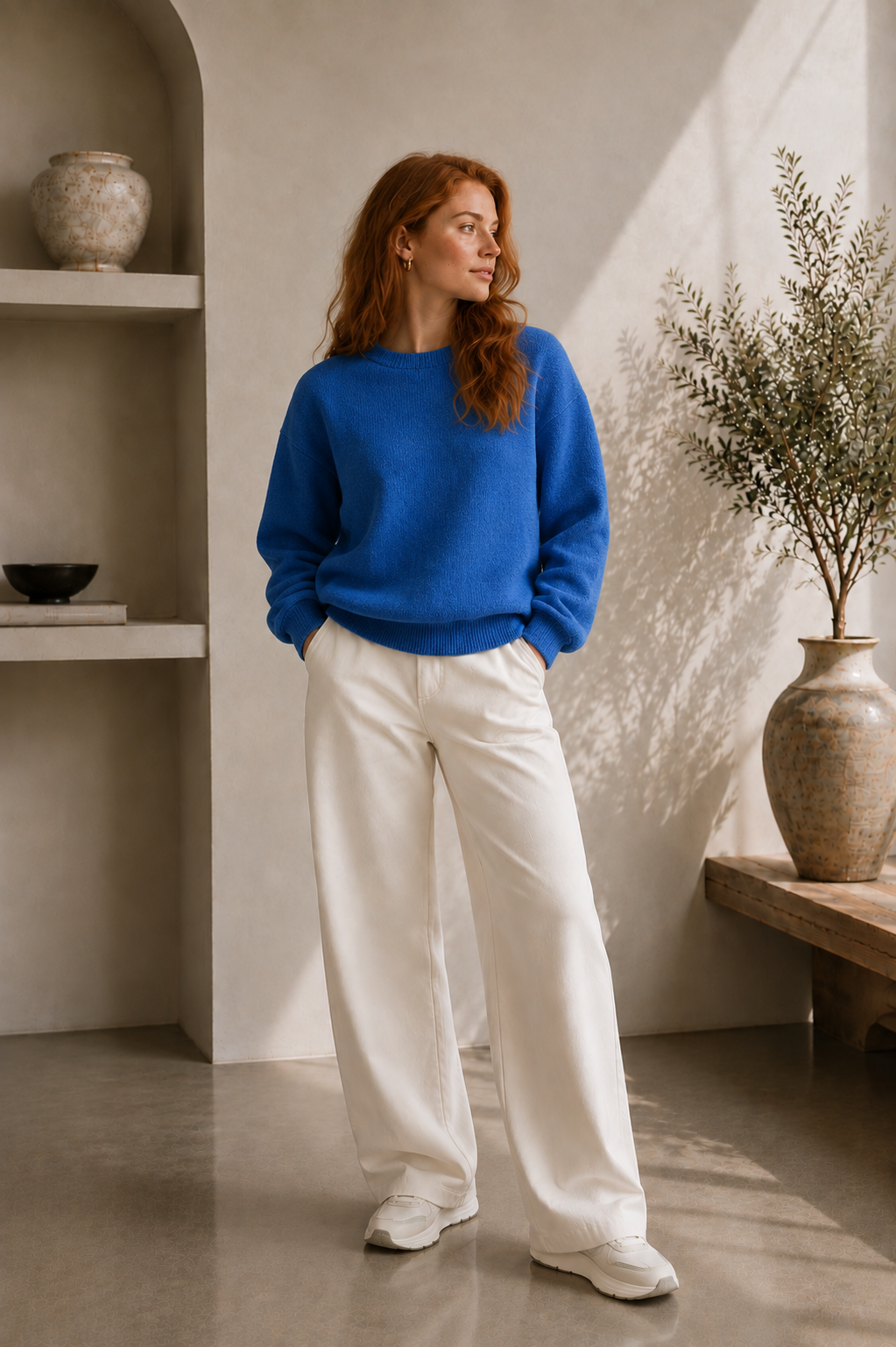Women's Soft Knit Crewneck Long Sleeve Sweater