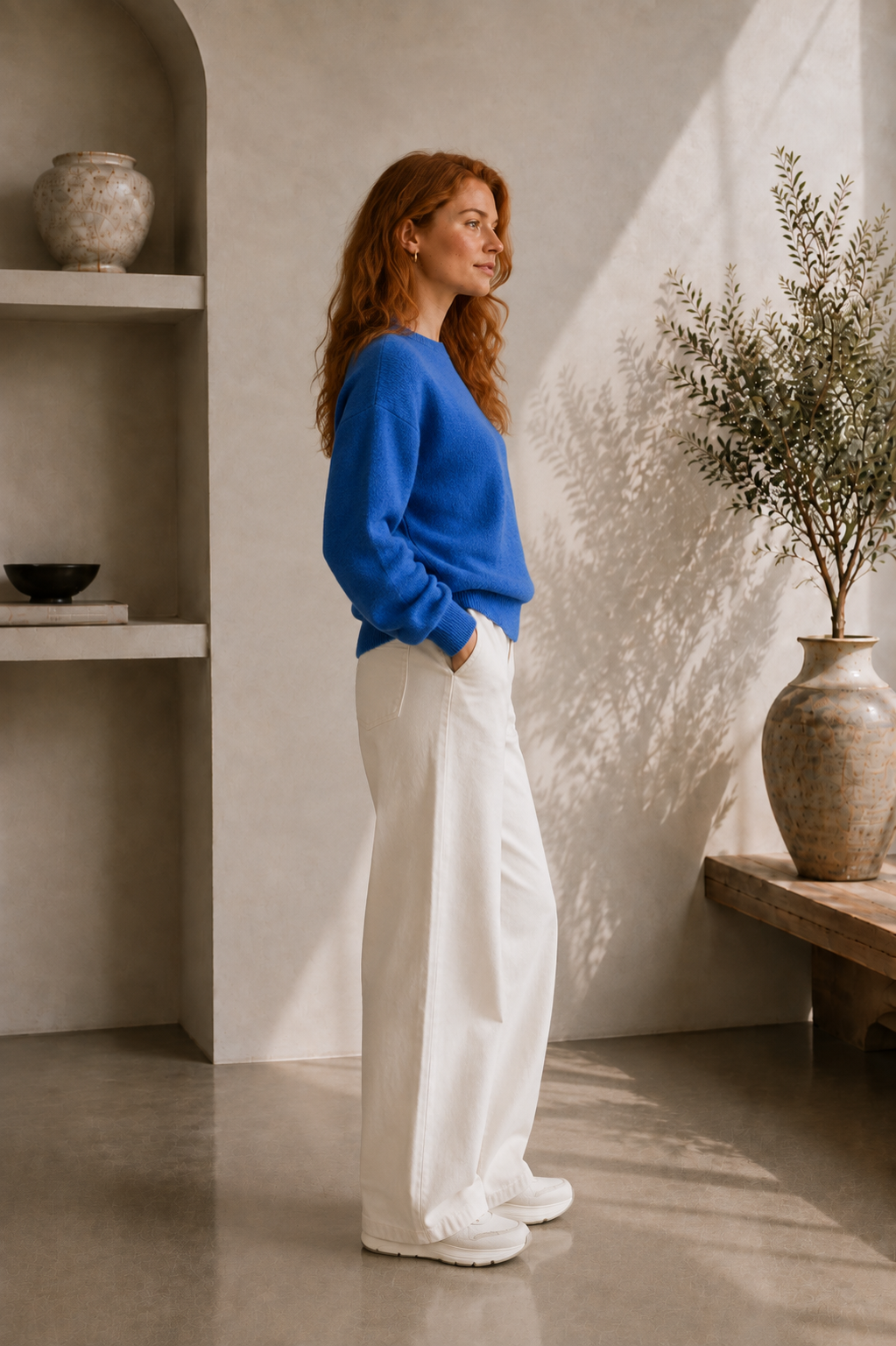 Women's Soft Knit Crewneck Long Sleeve Sweater