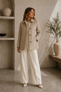 Women's Button-Down Long Wool Coat