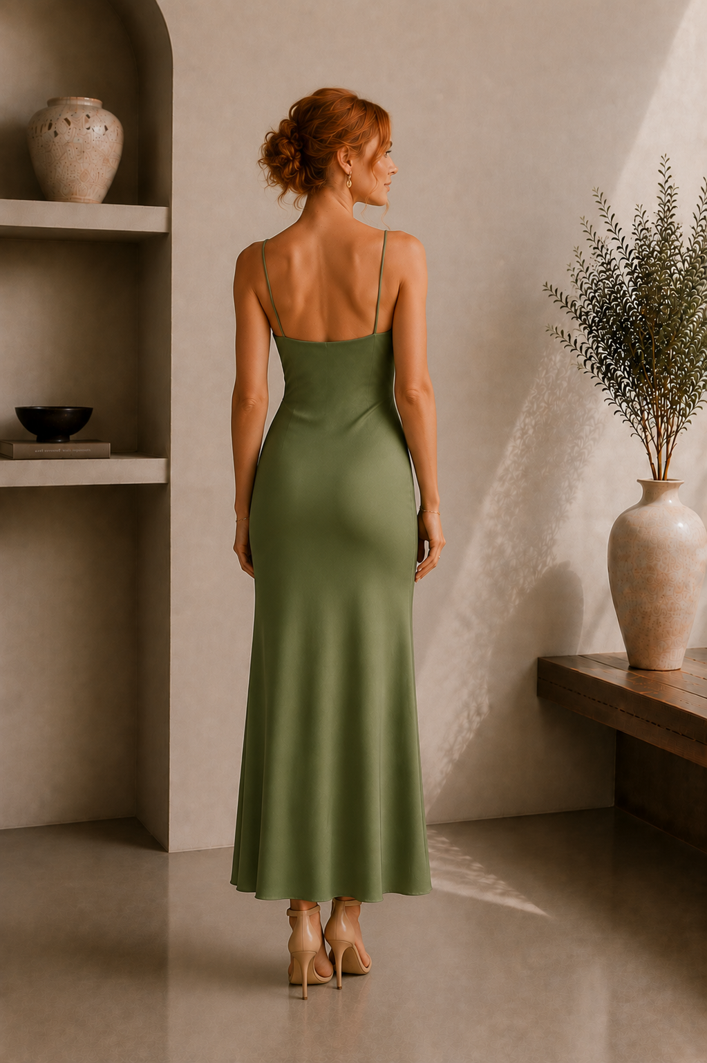 Women's Cowl-Neck Sleeveless Slip Dress