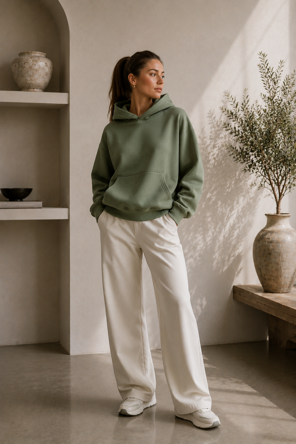 Women's Oversized Pocket Long Sleeve Hoodie